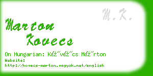 marton kovecs business card